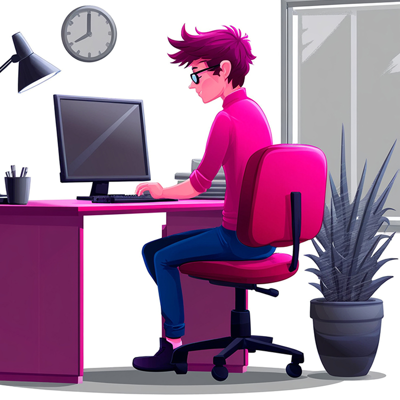 male home office worker flexible hours